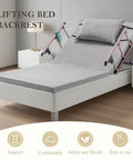 Electric Adjustable Bed Backrest Lift Assist With Smooth Recline Control 4 To 68 Degrees Remote Controller For Upper Body Support on a sleek white bed.