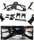 Six Inch Double A Arm Golf Cart Lift Kit compatible with Club Car Precedent and Tempo, featuring heavy duty steel components.