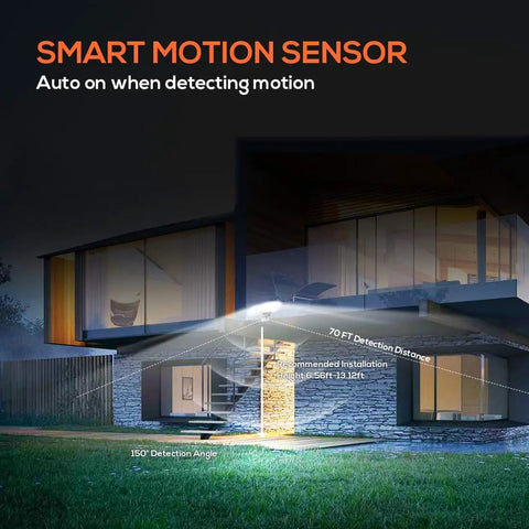 4600 Lumen 40W LED Security Flood Light With Motion Sensor Outdoor Fixture Waterproof IP65 illuminating modern house exterior