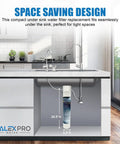 Compact Scale Prevention Water Filter Kicks Limescale To The Curb Removes Tough Sediment From Drinking Water Coffee And Tea Simple Hook Up Activated Carbon For Crisp Smooth Flavor Daily under sink installation in kitchen.