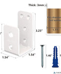 Two Pack Heavy Duty Beefy 2x4 U Bracket Door Brace Reinforcement Plates With Screws Wall Mount Security Bar Holder For Front Door Safety Anti Rust Steel Easy Install, showing dimensions and included screws.