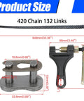 YOXUFA 420 motorcycle chain set with 132 links and chain breaker tool