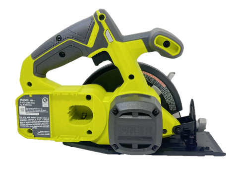 18V Cordless 5 1/2 Inch Circular Saw Tool Only, Lightweight Wood Cutting Power Saw For DIY Projects, side view, green finish