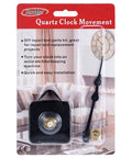 Long Shaft Quartz Clock Movement With Hook And Jump Second, Fits 16 To 21 Mm Dial Thickness, 31 Mm Total Shaft Length, 24.6 Mm Thread, Do It Yourself Replacement Part For Clock Repair package