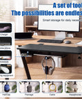 Heavy Duty Under Desk Extender Tray 30 By 12 Inches with slick side storage for chargers and gaming gear in black.