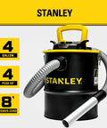 Heavy Duty 4 Gallon Ash Vacuum For Wood Stoves And Fireplaces with a 4 Peak HP motor and 8' power cord.