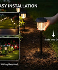 Hand staking Solar Outdoor Pathway Lights With Two Modes Dope 10 Lumen Low And 25 Lumen High LED IP65 into ground at night