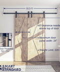 8 Ft Double Barn Door Hardware Kit For 24 Inch Wide Doors Ultra Smooth Quiet Sliding Track With J Shape Hanger Black Finish