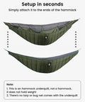 Ultralight Hammock Underquilt For Camping And Backpacking Full Length Quilt Keeps You Cozy In Hammocks For 3-4 Seasons Weighs Just 25oz