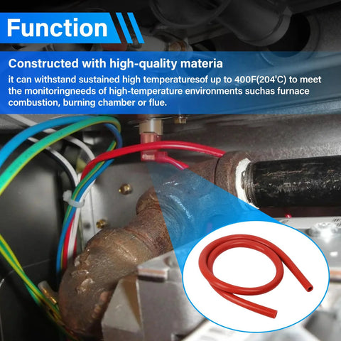 Tubo flessibile per pressostato di forno ad alta temperatura,ID di 3/16 Inch ID 19 Inch , installato in HVAC