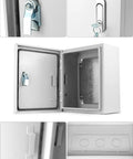 Beefy Heavy Duty Outdoor Electrical Box With Lock And Keys Rugged Fiberglass Reinforced Polyester And Steel Construction 12x10x6 Inch Weatherproof Junction Box For Industrial Mall And Residential Use