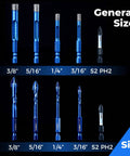 Diamond Drill Bit Set Ten Piece For Glass Tile Ceramic And Porcelain Holes With Quick Change One Quarter Inch Hex Shank Includes Three Sixteenth Inch, Five Sixteenth Inch, And Three Eighths Inch Bits