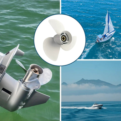 Yamaha Outboard Propeller 14X11 Aluminum 3 Blade Right Rotation 15 Spline Hub Fits 50 130HP Boats Motors OEM 6E5 45954 00 EL