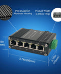 Beefy Industrial Five Port Gigabit Ethernet Switch Unmanaged With 5 RJ45 10 100 1000T Auto Negotiation IP40 dustproof housing