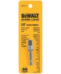 Packaging of 1/4-Inch Hex Drive To 3/8-Inch Socket Adapter For Drills, Hardened Steel Quick-Connect Converter, Silver Finish.