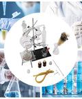 Image showing the Five Hundred Milliliter Home Distillation Kit With Glass Steam Distillation Apparatus Flask For Essential Oil Extraction Chemistry Lab Glassware Set High Borosilicate Glass Durable And Stable DIY Friendly Knob Adjustable Design