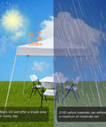 10x10 Pop Up Gazebo Tent With Slant Leg Frame, Waterproof Canopy With UV Protection, shown outdoors in sun and rain