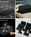 IP65 Waterproof Junction Box Enclosure For Outdoor And Indoor Use, Built Tough ABS Plastic Dustproof Universal Electrical Project Box With Fixed Ear Mounting, Black 3.26 x 2.28 x 1.29 Inches, Pack Of 2 in rain and dust