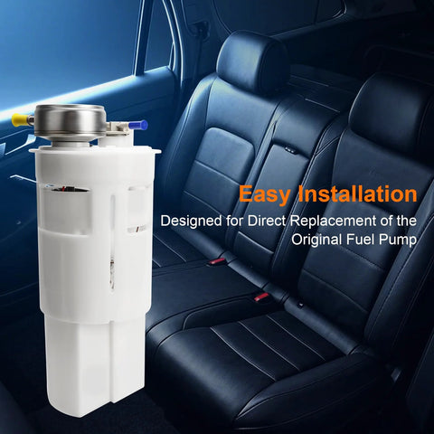 Dodge Ram Fuel Pump Assembly E7138M Replacement For 1998 To 2001 Ram 1500 3.9L 5.2L 5.9L Ram 2500 5.9L 8.0L And Ram 3500 5.9L 8.0L Plug-And-Play Easy Install And Reliable Fuel Delivery displayed inside a vehicle interior for easy installation.
