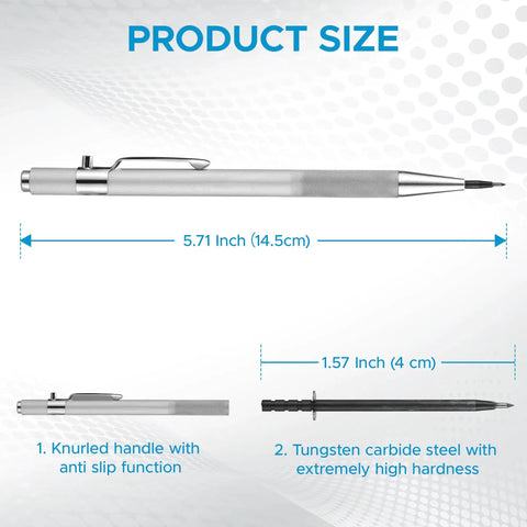 Retractable Carbide Point Scriber With Replaceable Tip For Fine Lines And Marking Satin Brown Finish Pro Grade Metalworking Tool For Pros And Crafters 599 777 Scriber Low Glare And Rust Resistant 5.71 inch view