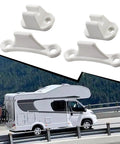 Super Heavy Duty Nylon Door Catch 2 Pack For Caravan RV Boat, white, shock absorbing design, door stops for quiet travel.