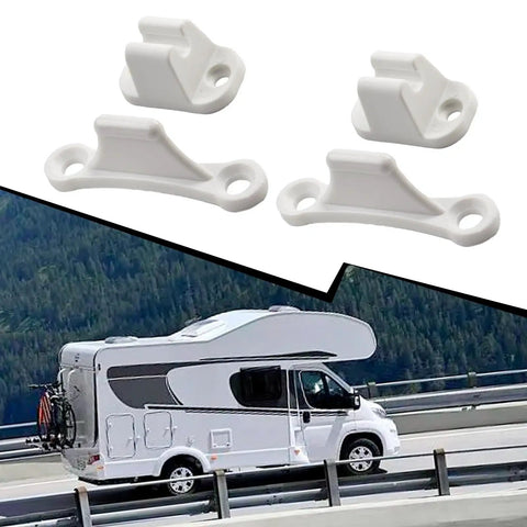 Super Heavy Duty Nylon Door Catch 2 Pack For Caravan RV Boat, white, shock absorbing design, door stops for quiet travel.