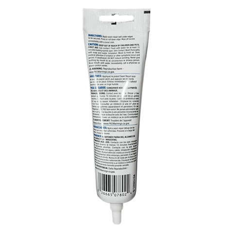 Back view of Seam Repair Adhesive for Wallpaper Tears and Loose Edges Sealer White 3 Ounce Tube with Applicator Nozzle