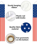 Close-up of All American Outdoor Flag Banners For Patriotic Events And Holidays 4th Of July Decor with details on fabric and grommets.