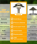 Solid Brass Low Voltage Pathway Lights 12V LED Outdoor Walkway Lamps, Heavy Duty Waterproof Antique Bronze, 6 Pack vs competitors