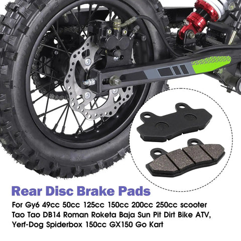 Rear Disc Brake Pads 4 Pcs Fit B200R B200C B200RSV B200 Mini Bike Gy6 Scooters 49cc 50cc 125cc 150cc 200cc 250cc ATV Go Kart