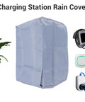 Heavy Duty Kickass Weatherproof Electric Vehicle Charger Cover Shields Wall Mounted Charging Station, gray polyester, rain cover.
