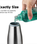 Filling the Stainless Steel Liquid Soap Dispenser 15 Fl Oz For Dish And Hand Soap No Fuss Pump Top Lifts Off For Easy Refill