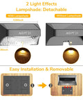 Eight Pack Solar Fence Lights With Warm White And RGB, 10 Lighting Modes, Larger Detachable Lampshade, IP65 Waterproof Outdoor Lights