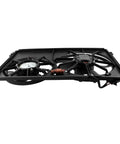 Heavy Duty Engine Radiator Dual Cooling Fan Assembly For Volkswagen Beetle Golf Jetta Passat Rabbit 2005 To 2013, side view, dual fans and wiring.