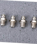 Four M8x1 straight fittings from Heavy Duty 45 Piece Grease Fitting Assortment Kit With M8x1 Straight 90 Degree And Bend Zerk Fittings Steel Construction