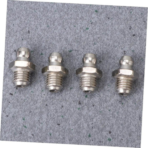Four M8x1 straight fittings from Heavy Duty 45 Piece Grease Fitting Assortment Kit With M8x1 Straight 90 Degree And Bend Zerk Fittings Steel Construction