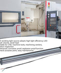 Explosion Proof CNC Machine Tube Light With Waterproof Anti Corrosion Housing 20W 24V 36V Industrial Work Lamp displayed in workshop