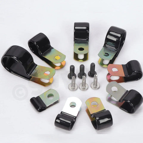Go To DIY Cable Clamp And Hardware Kit With 161 Piece Bundle Including 64 Vinyl Coated Cable Clamps in 5mm to 25mm Range
