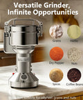Powerhouse 1800W High Speed Grain Mill Grinder For Wheat Rice Corn Spices And Herbs 550g Stainless Steel in kitchen