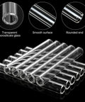 Twenty Pcs Four Inch Borosilicate Glass Blowing Tubes Clear Glass For Blowing Lampworking Crafting With Four Cleaning Brushes