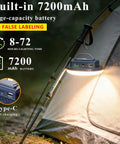 Rechargeable Camping Lantern With 13200 MAh Battery And 4500 Lumens 45W USB LED Light Magnetic Hanging Lantern illuminating tent