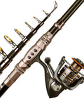 Carbon Fiber Telescopic Fishing Rod And Reel Combo For Saltwater And Freshwater All In One Kit With One Rod And One Reel Durable