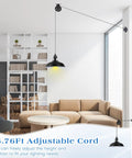 Industrial Vintage Plug In Pendant Lights Pack Of 4 With 14.76ft Cord And On Off Switch installed in modern living room