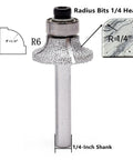 Vacuum Brazed Diamond Router Bit 1/4 Inch Shank For Marble Granite And Travertine Delivers Hella Smooth Bullnose Edge Profiles On Countertops And Shower Curbs Making Your Renovation Look Absolutely Sick, R6 bullnose radius
