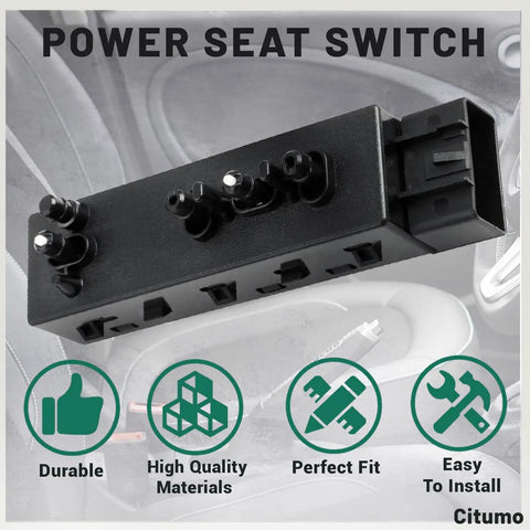 Heavy Duty 8 Way Front Left Power Seat Switch Upgrade With 10 Pin Connector 25974714 Replacement Recline Adjuster For GM Cars And SUVs No Brainer Install Durable Switch For Terrain SRX And More
