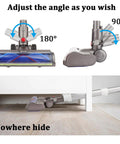 Replacement Cleaner Head Attachment For V6 Cordless Vacuum, adjustable angles for hard floor or carpet, under furniture view