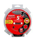 Packaging of Hook And Lock ROS Sanding Discs 5 Inch 100 Grit Medium Ceramic Blend For Wood Metal Plastics, 50 Pack.