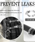 Automotive heater hose, black rubber coolant hose, 5 ft long, 5/8 in ID, includes 10 stainless steel clamps