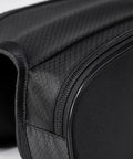 Close-up of Dope Rugged Bike Frame Bag For Bikepacking, Full Frame 20x16x6cm, showcasing wear-resistant canvas and zipper, Ebony Edge Black