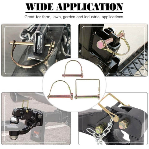 Built Tough Heavy Duty PTO Pin Assortment Kit for Farm Trailers and Wagons, 20 Pcs Zinc Plated Steel Pins installed on hitches